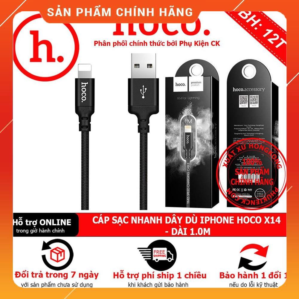 Cáp Sặc iphone Hoco X14 Dây Dù Chống Đứt 1 Mét