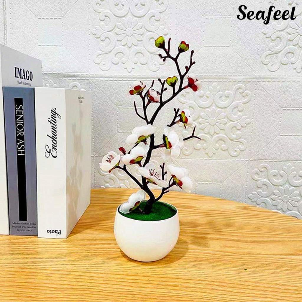 Chậu Cây Cảnh Giả Bằng Lụa Sống Động Như Thật Trang Trí Nhà Cửa