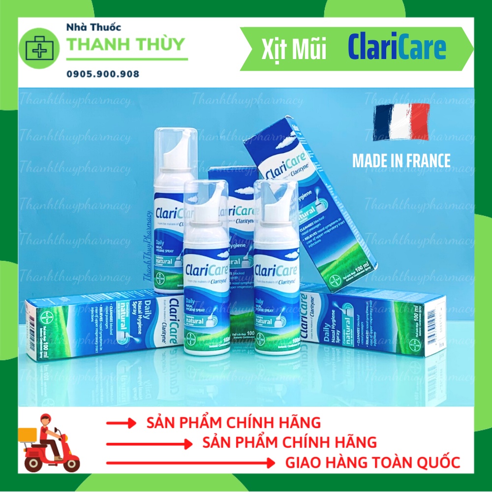 Dung Dịch Xịt Vệ Sinh Mũi Claricare [Chai 100ml] Giúp Phục Hồi Đường Thở Khỏe Mạnh Tự Nhiên