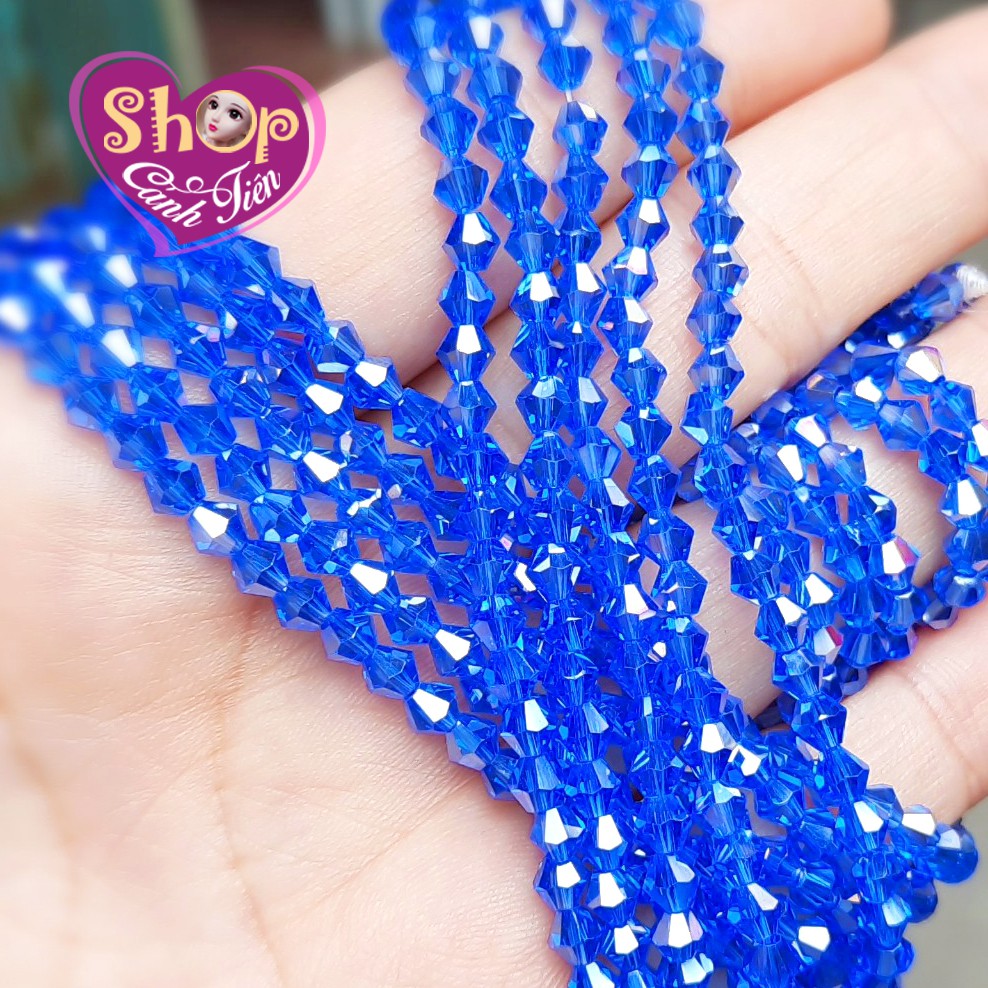 Chuỗi Hạt Đá Pha Lê Thoi 3Mm Nhiều màu Trong Suốt - Pha lê trang sức handmade, Nguyên liệu Thủ công cao cấp