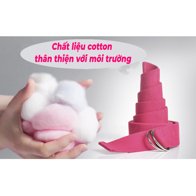 Dây đai tập yoga cao cấp hỗ trợ các động tác khó, chất liệu 100% cotton bền đẹp