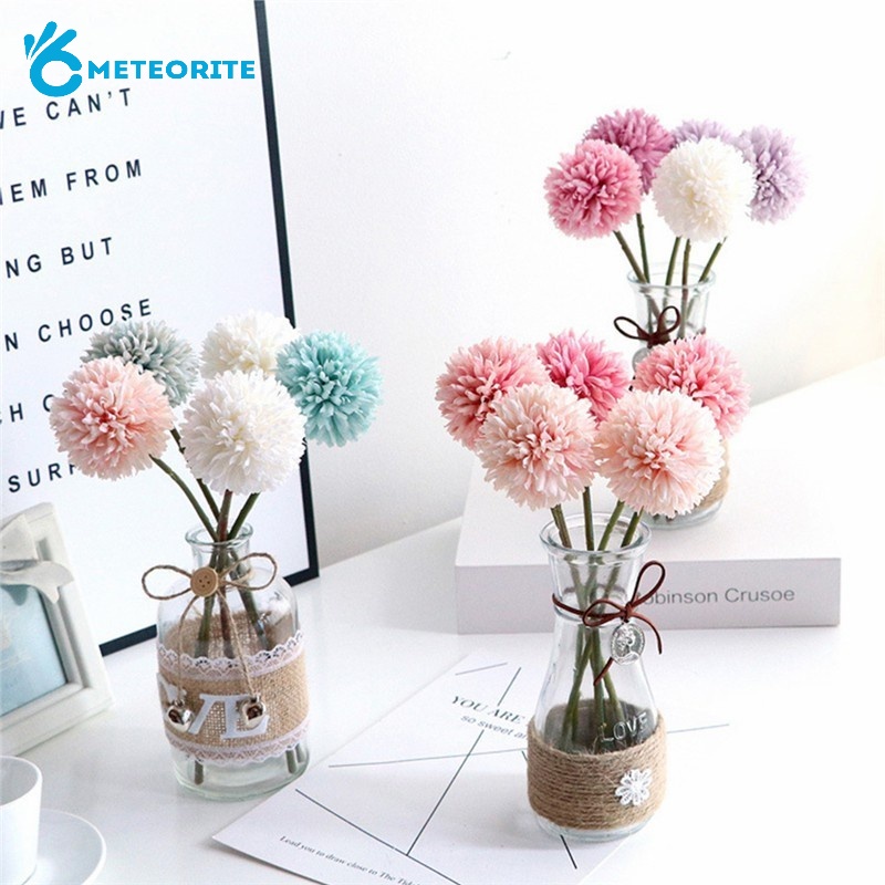 Bó Hoa Bồ Công Anh Đầu Đơn Bằng Vải Lụa Và Nhựa 29cm Trang Trí Nhà Cửa DIY