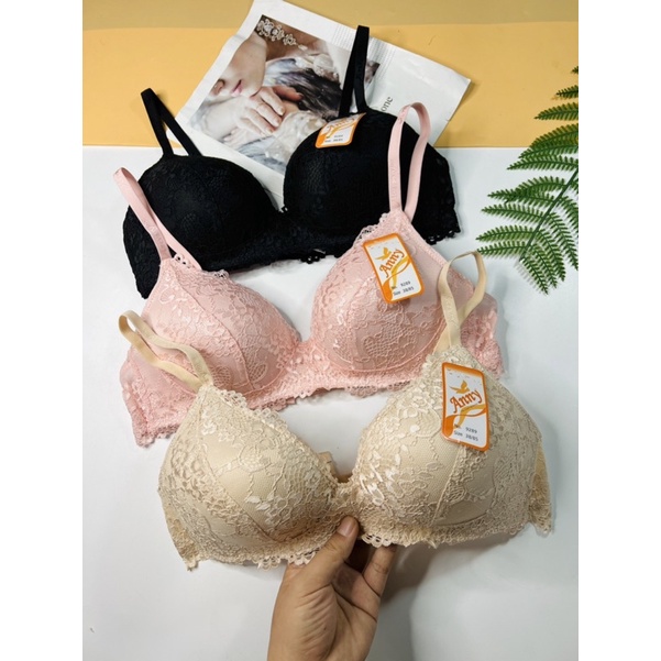 Áo lót nữ ren, không gọng, áo ngực mút nhẹ nâng, bản chip lớn Thái Lan cao cấp ANNY 9289