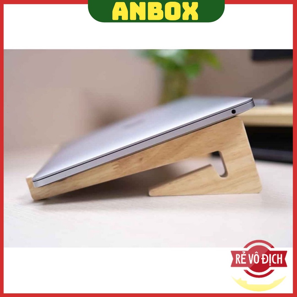 Giá đỡ laptop gỗ cho Macbook kiêm Tản Nhiệt Laptop Bằng Gỗ Thông Chắc Chắn, Tinh Tế Kiểu Chữ V Giá Luôn Tốt Nhất