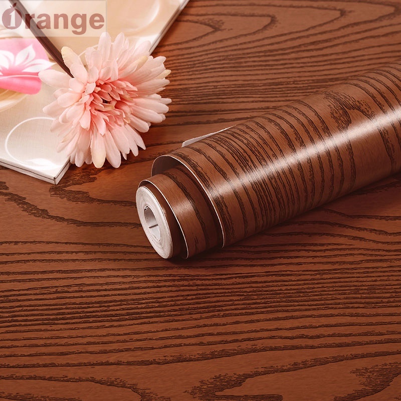 Bảo tàng đời sống Cam Yi⭐ Giấy Dán Tường Giả Gỗ Tự Dính Chống Ẩm Chống Nước Trang Trí Phòng Ngủ/Tủ Quần Áo/Đồ Nội Thất Cũ W