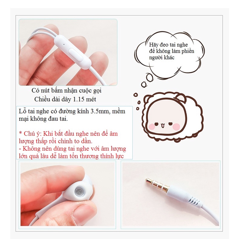 Tai nghe nhét tai có dây Chimi PK019 kèm hộp đựng phong cách Hàn Quốc