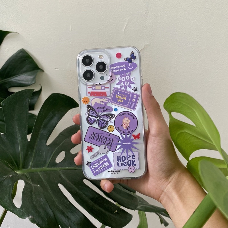 Ốp lưng Smile More dành cho iPhone theo album Sour của Olivia Rodrigo - Sour Stickers Case