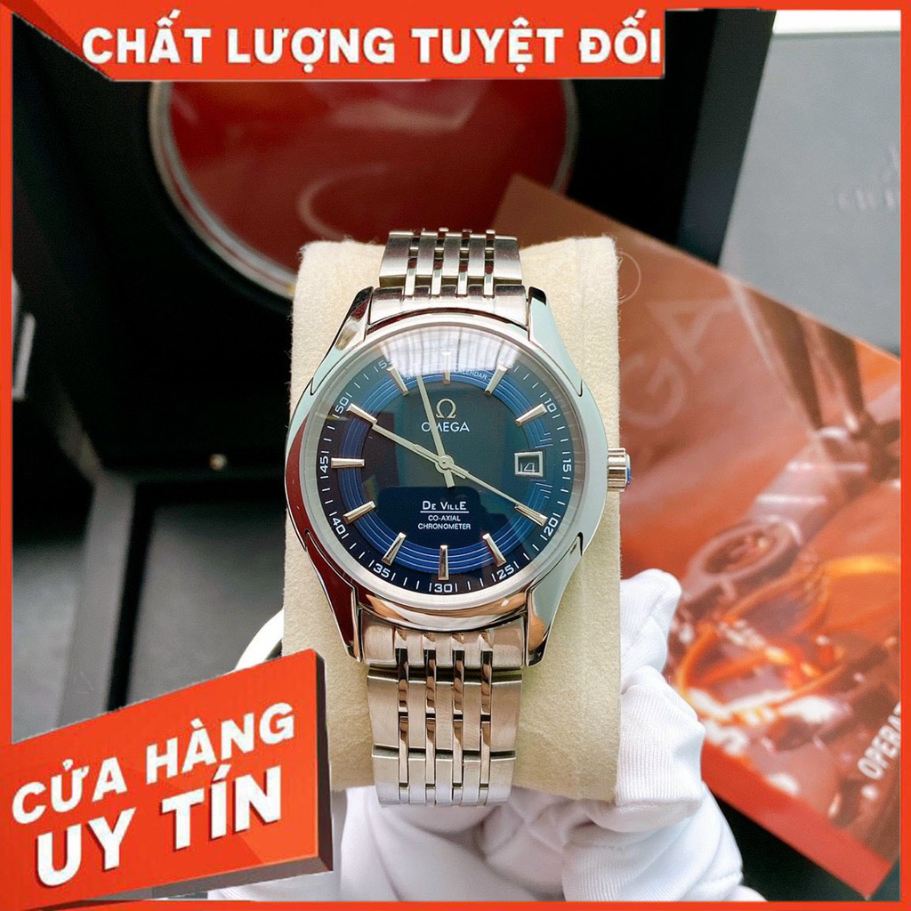 Đồng Hồ Nam Thương Hiệu Omega De VIlle Sang Trọng Chạy Cơ Cao Cấp Chống Nước Chống Trầy Xước Size 40mm