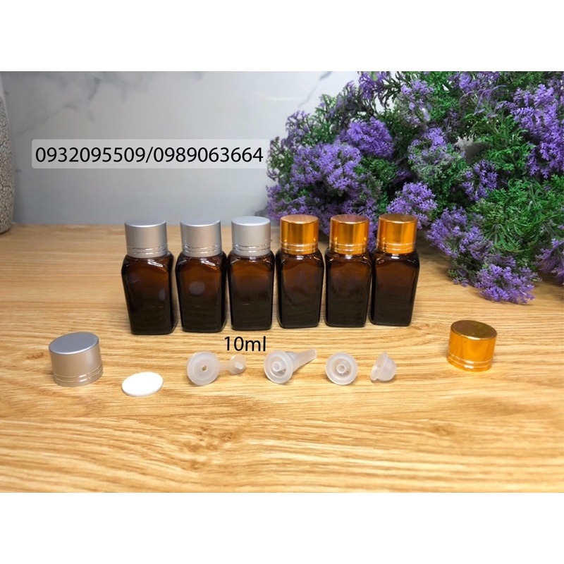 Chai vuông 10ml đựng serum mỹ phẩm tinh dầu