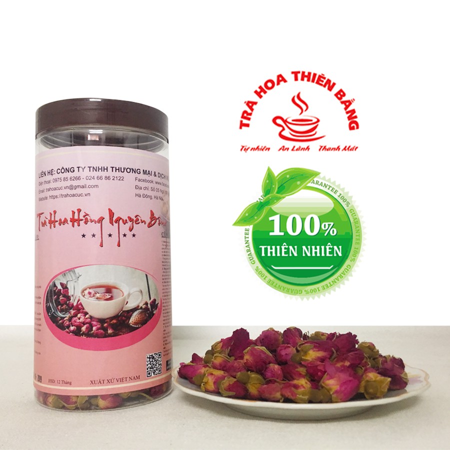 Trà Hoa Hồng Khô Nguyên Bông Thiên Bằng Hũ 100G