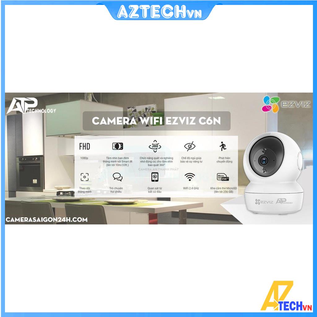 Camera wifi EZVIZ C6N 2Mpx FullHD 1080P, xoay 360 độ, đàm thoại 2 chiều, bảo hành 24 tháng