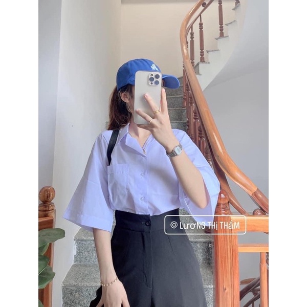 Áo sơ mi tay lỡ dáng rộng oversize