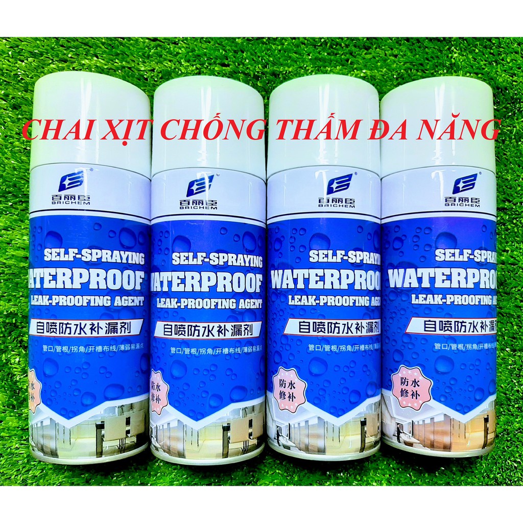 Chai Xịt Đa Năng BRICHEM (Màu Trắng), Chai Xịt Chống Thấm, Chống Dột Hiệu Quả 100%