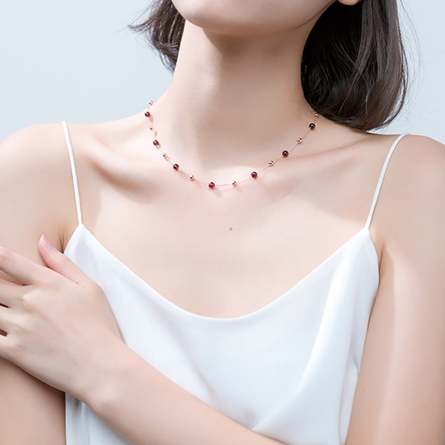 Vòng choker Hạt Đá Nhỏ Tinh Tế Bằng Bạc S925 Cao Cấp - DB2471 - Bảo Ngọc Jewelry