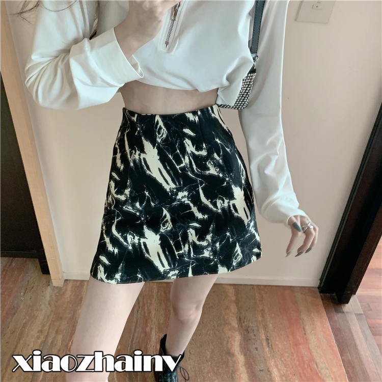 Chân Váy Ngắn Xiaozhainv Không Hở Lưng Cao Dáng Chữ A Kiểu Nhuộm Màu Phong Cách Hàn Quốc Quyến Rũ | BigBuy360 - bigbuy360.vn