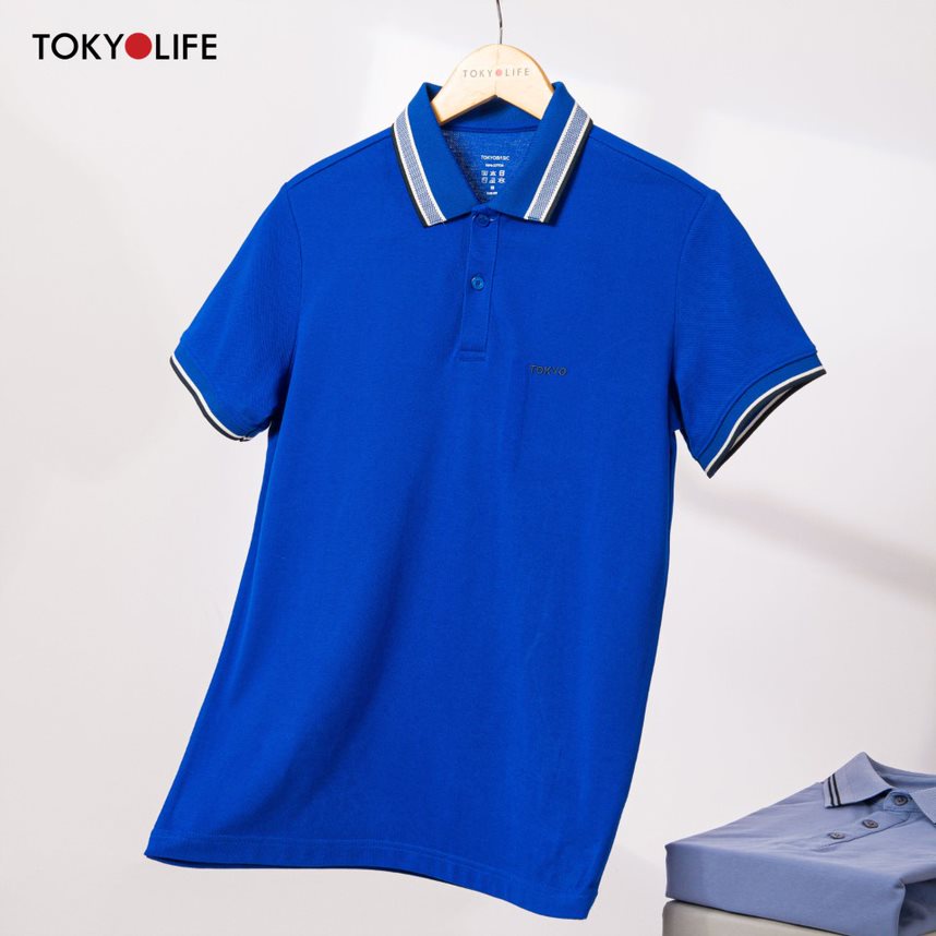 Áo Polo Nam GOLD cổ phối sọc 2 màu, vải cotton thoáng khí TOKYOLIFE I7POL807K