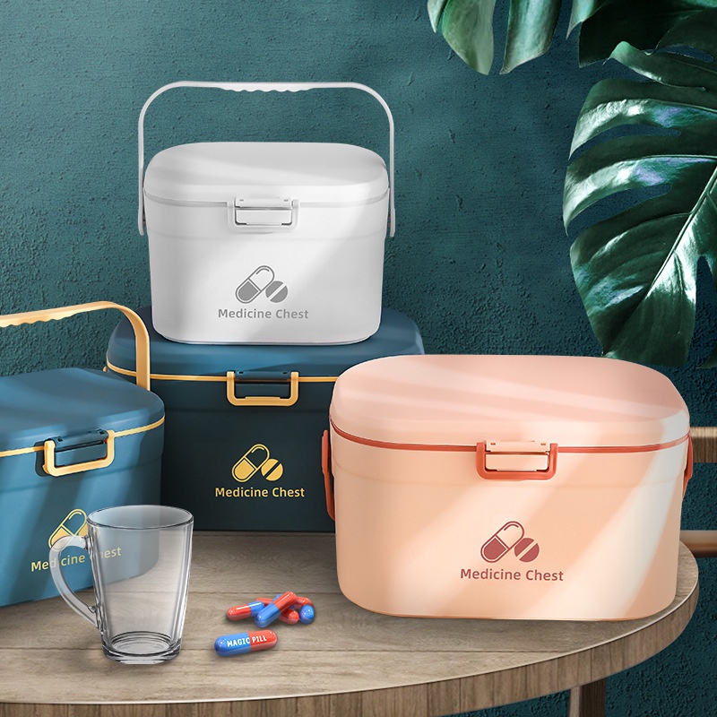 Hộp đựng thuốc y tế OSSAYI có tay cầm sức chứa lớn đa năng tiện dụng cho nhà/ văn phòng