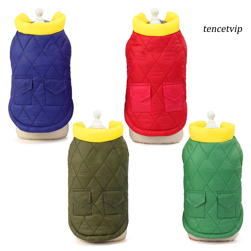 Áo Khoác Phao Cotton Màu Sắc Trơn Thời Trang Thu Đông Cho Thú Cưng