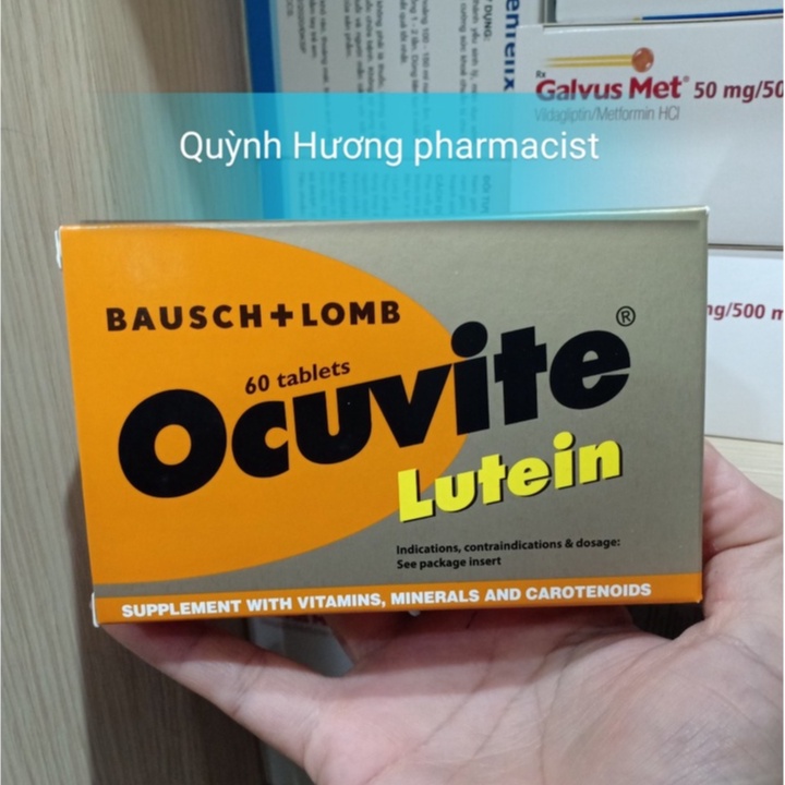 Viên uống OCUVITE LUTEIN hộp 60 viên giúp mắt khỏe