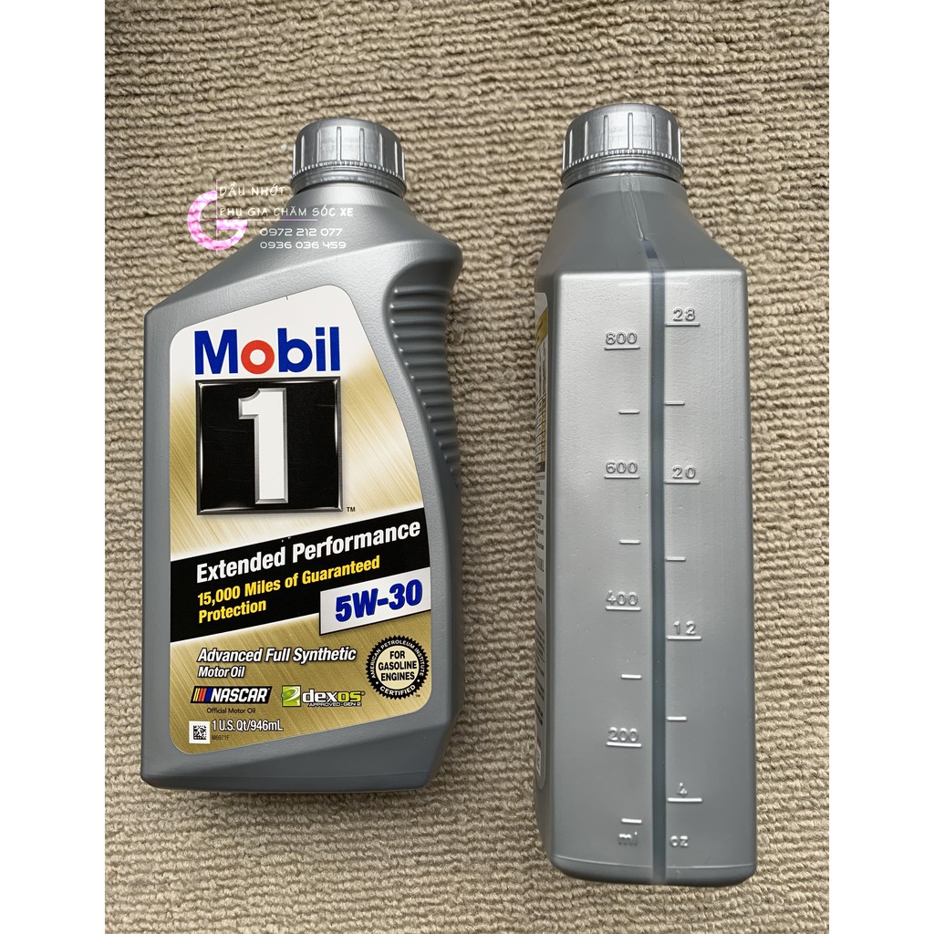 Dầu nhớt Mobil1 5W-30 Extended Performance hàng nhập khẩu Mỹ 946ml cho xe tay ga & ô tô