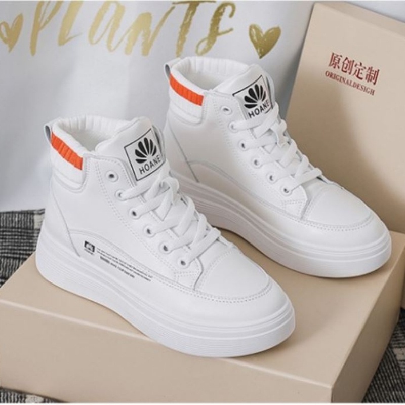 Giày thể thao nữ, giày độn đế nữ đế bằng bánh mì da mềm màu đen trắng năng động trẻ trung hot trend đẹp DVT 1017705