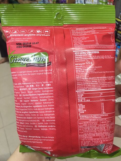 [Q.GòVấp]1 bịch Kẹo Gừng Dẻo Gingerbon