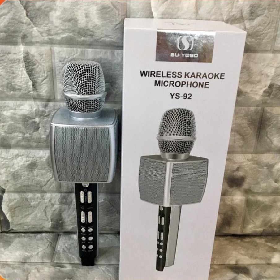 [Mã ELMSBC giảm 8% đơn 300K] Mic hát Karaoke Bluetooth Cao Cấp YS-92 hỗ trợ ghi âm/pass cực chuẩn- Bh 6 tháng