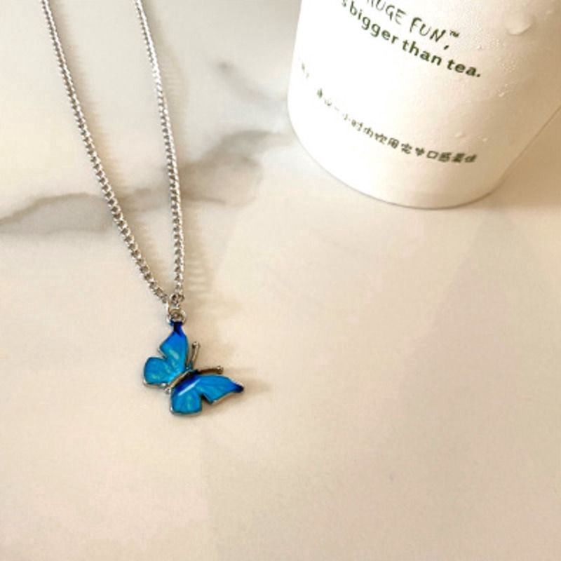 Vòng Cổ Gắn Mặt Hình Bươm Bướm Độc Đáo Cá Tính Phong Cách Hàn Quốc