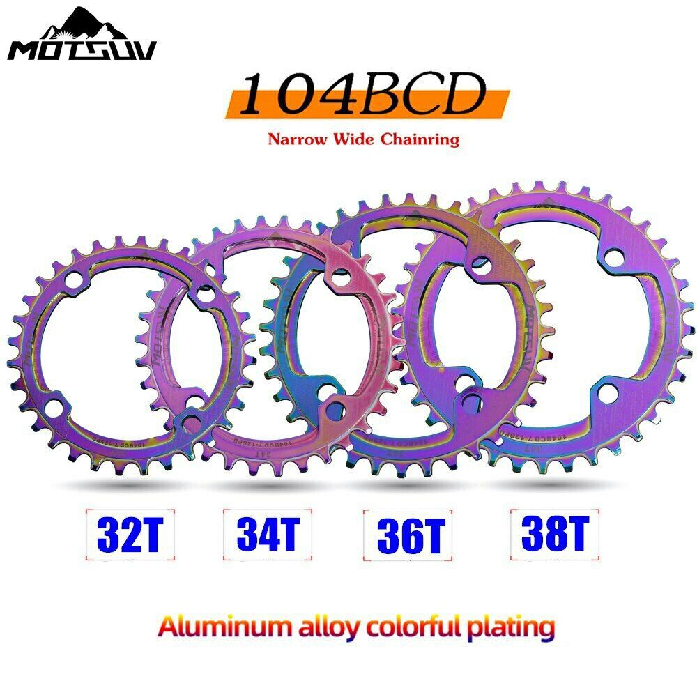 MOTSUV Tròn Hẹp Rộng Xích MTB Xe Đạp Leo Núi Xe Đạp 104BCD 32T 34T 36T 38T crankset Tấm Răng Phần 10