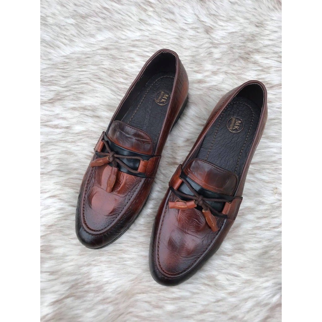 Giày Da Nam Đẹp - Giày Lười Da Nam Công Sở 2020