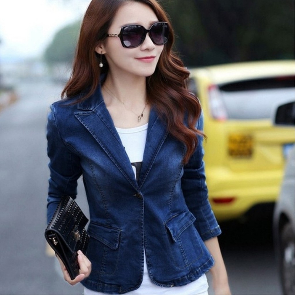 Áo khoác jean nữ giả vest GV52 kiểu dáng hiện đại, trẻ trung, tinh tế dành cho quý cô