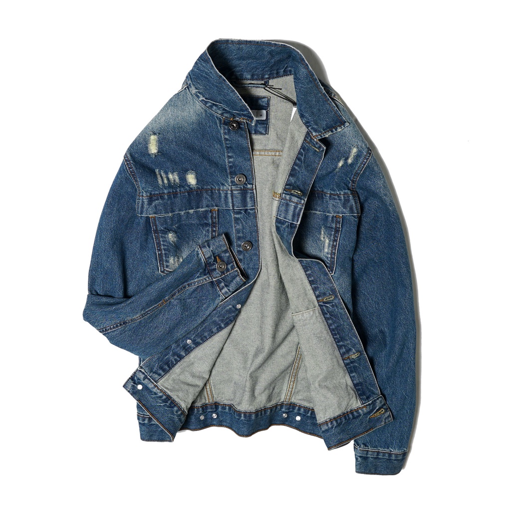 Áo khoác jean cao cấp, demin jacket nam phong cách năng động VNLINE - LABB211
