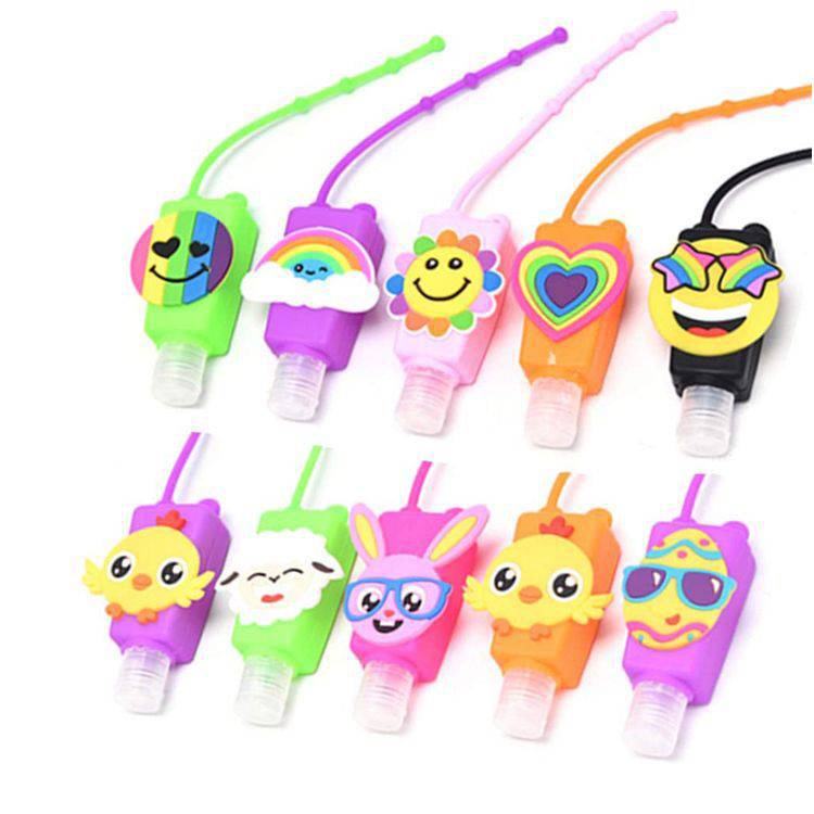 [Hàng mới về] Vỏ đựng chai gel rửa tay kháng khuẩn hình động vật bằng silicone 30ml