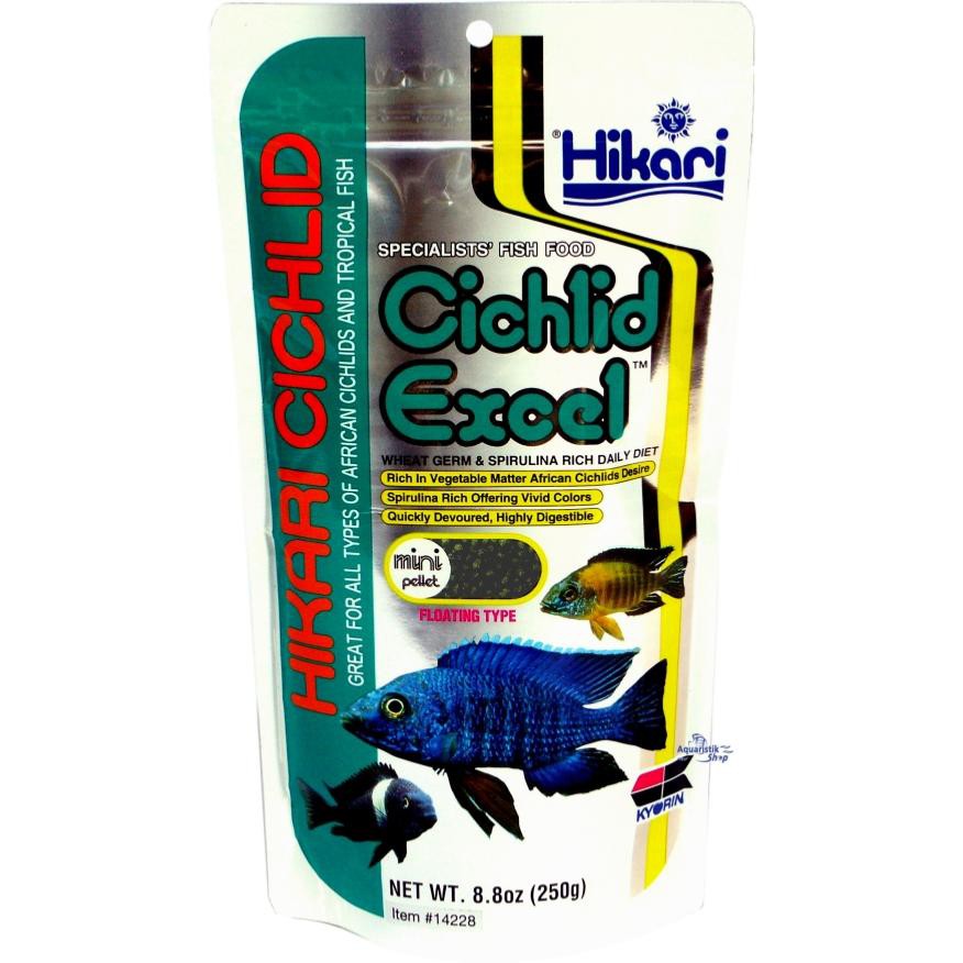 Thức ăn cho cá Ali hạt nổi Hikari Cichlid Excel 250gram bổ sung rau hổ trợ tiêu hóa