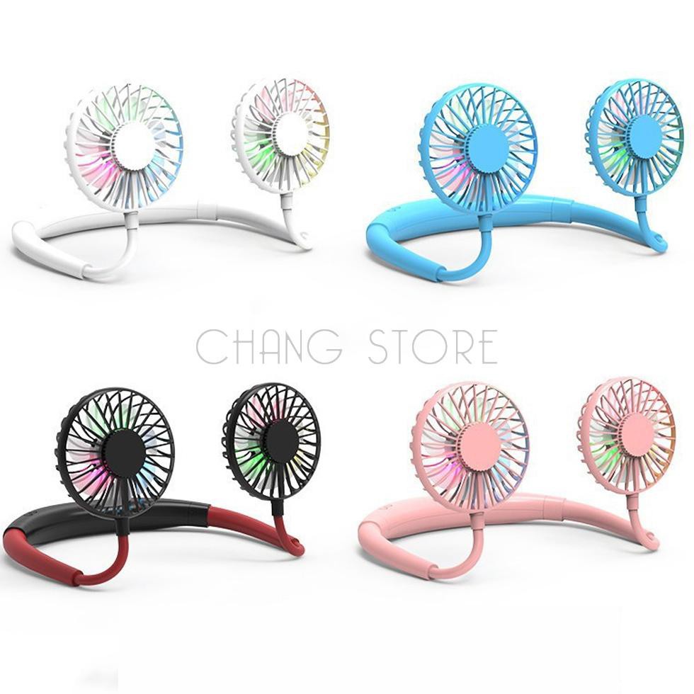 Quạt Mini Đeo Cổ Tiện Lợi Cao Cấp Cổng USB Tiện Lợi