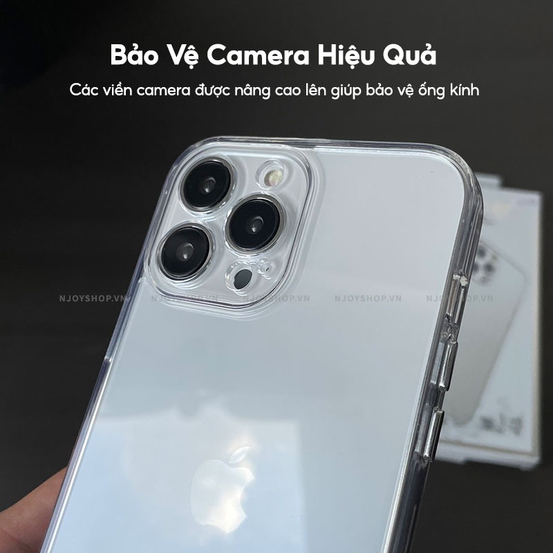Ốp Trong Suốt Nút Bấm Kim Loại Bảo Vệ Camera Cho Điện Thoại IP11/12/13/14 Pro Max Space Gen 2 Njoyshop