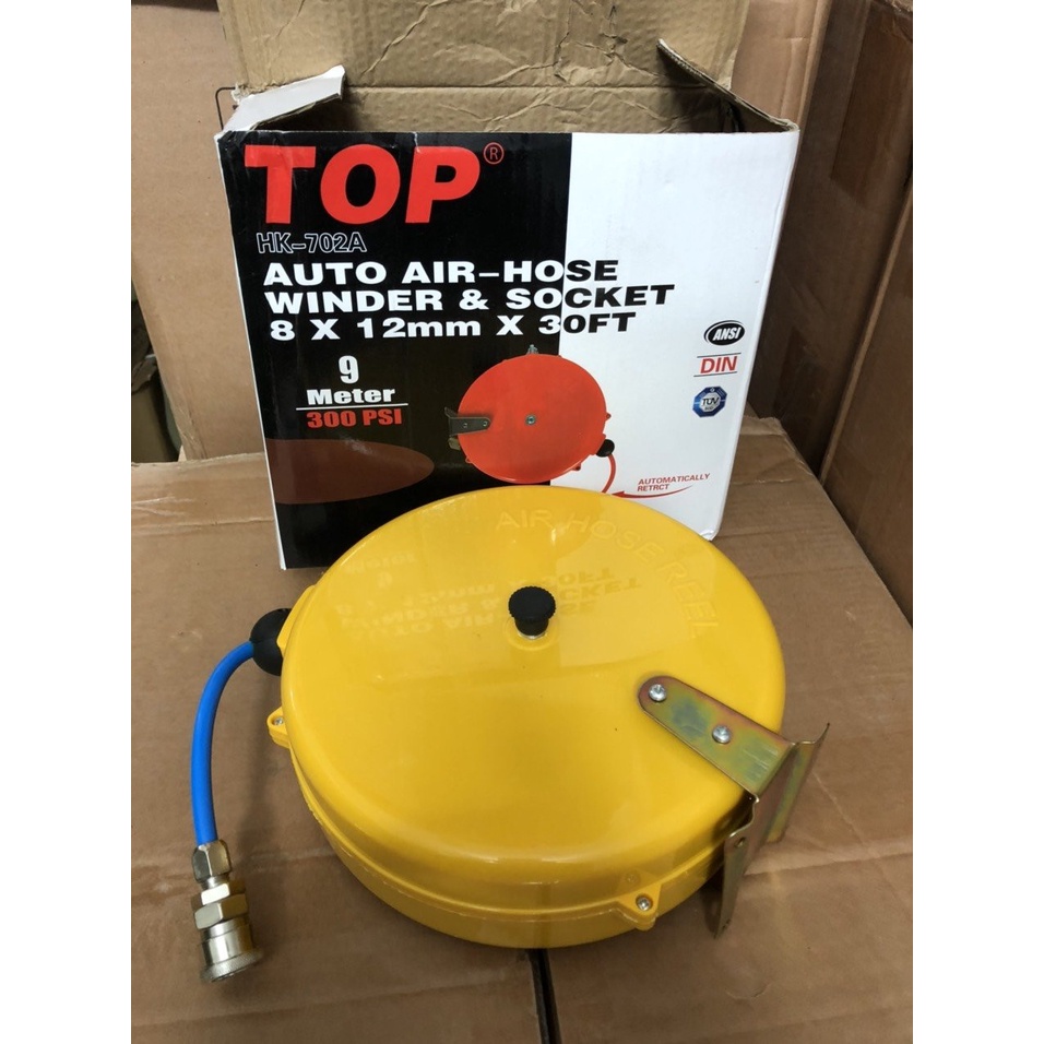 Cuộn Dây Hơi Rút Tự Động Dài 9 Mét Dây Nén Khí Áp Lực Chất Liệu PU Kích Thước Ống 5mm x 8mm DCT 0204