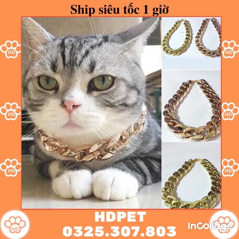 Vòng cổ xích cho chó mèo dễ điều chỉnh