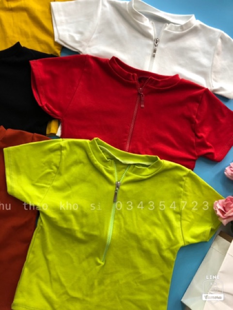 Croptop dây kéo hinh chụp thật kèm video