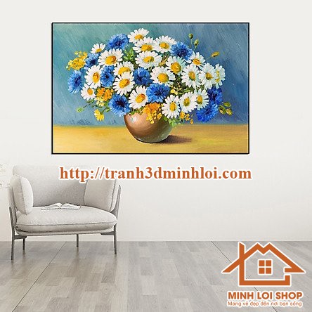 [HCM] Tranh treo tường - Tranh Canvas Cúc Họa Mi Trang Trí Treo Tường cực đẹp 1CUC01