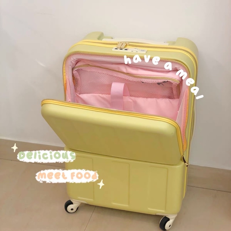 Vali Du Lịch Cao cấp HINOTOMO Xuất Nhật Có Ngăn Kéo Phụ Size 20-24 - Cáo Đeo Nơ