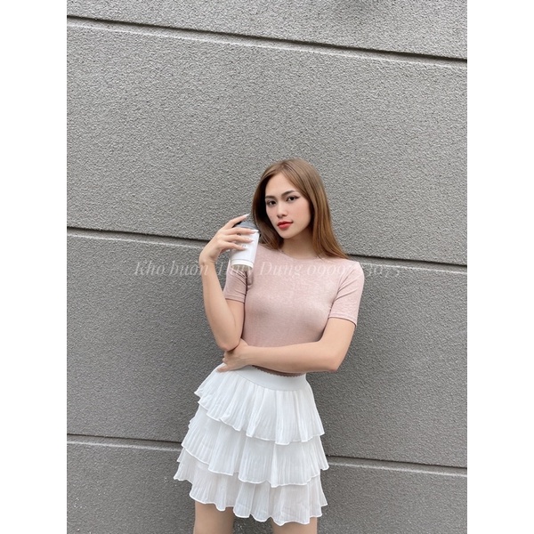 Áo ôm body tay ngắn cổ tròn