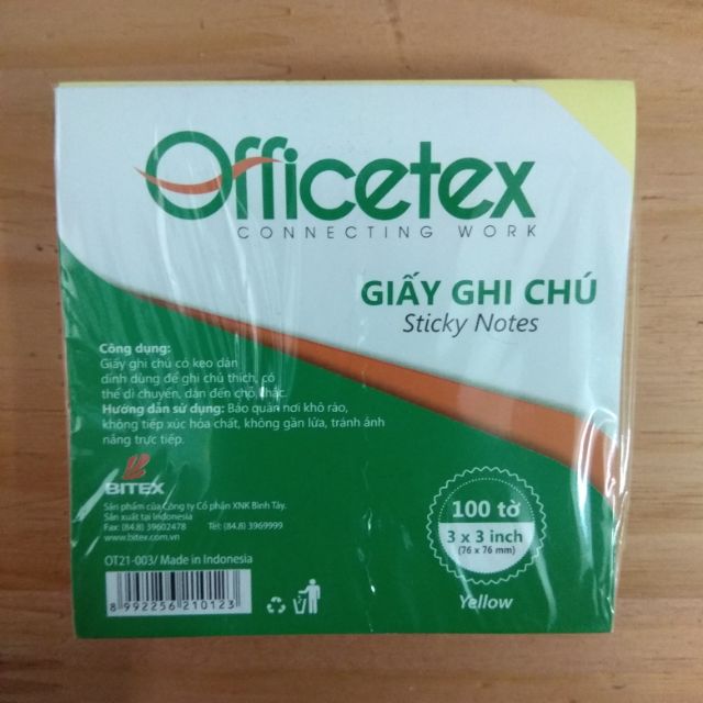 10 quyển giấy ghi chú Officetex 76x76mm