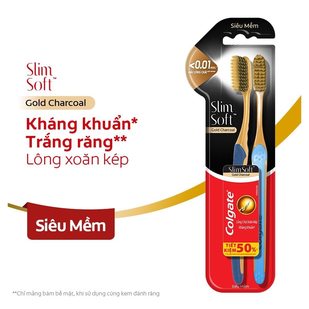 Bàn chải Colgate Slim Soft Charcoal Gold (MP6068)