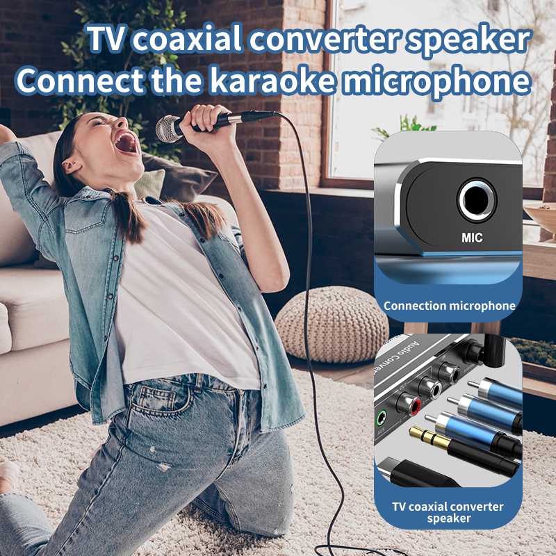 Thiết Bị Nhận Tín Hiệu Âm Thanh Bluetooth Đa Chức Năng 3.5MM Aux / Đầu Ra / Đầu Ra RCA / USB / Mic