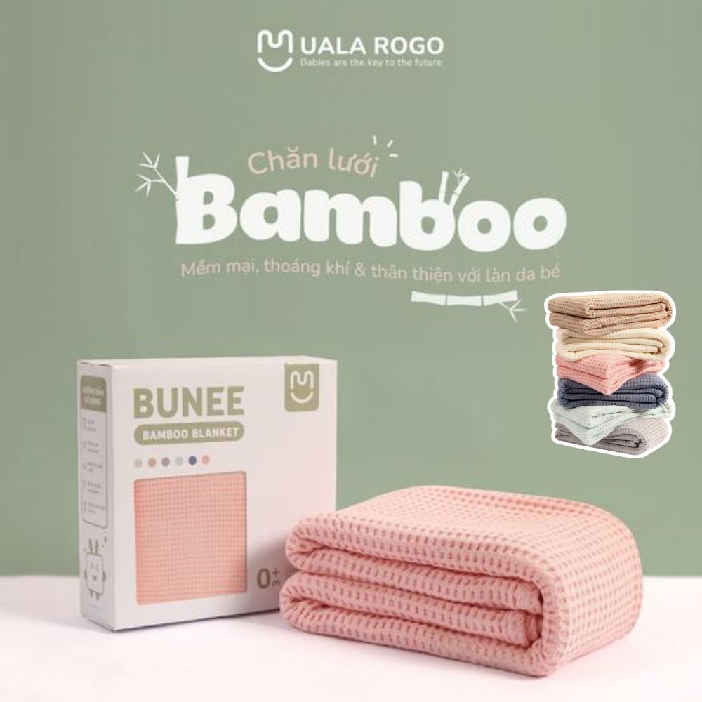 Chăn lưới sợi tre Ualarogo chống ngạt bamboo mềm nhẹ co giãn không sơ vải 100x120cm khử khuẩn thoáng khí 4449