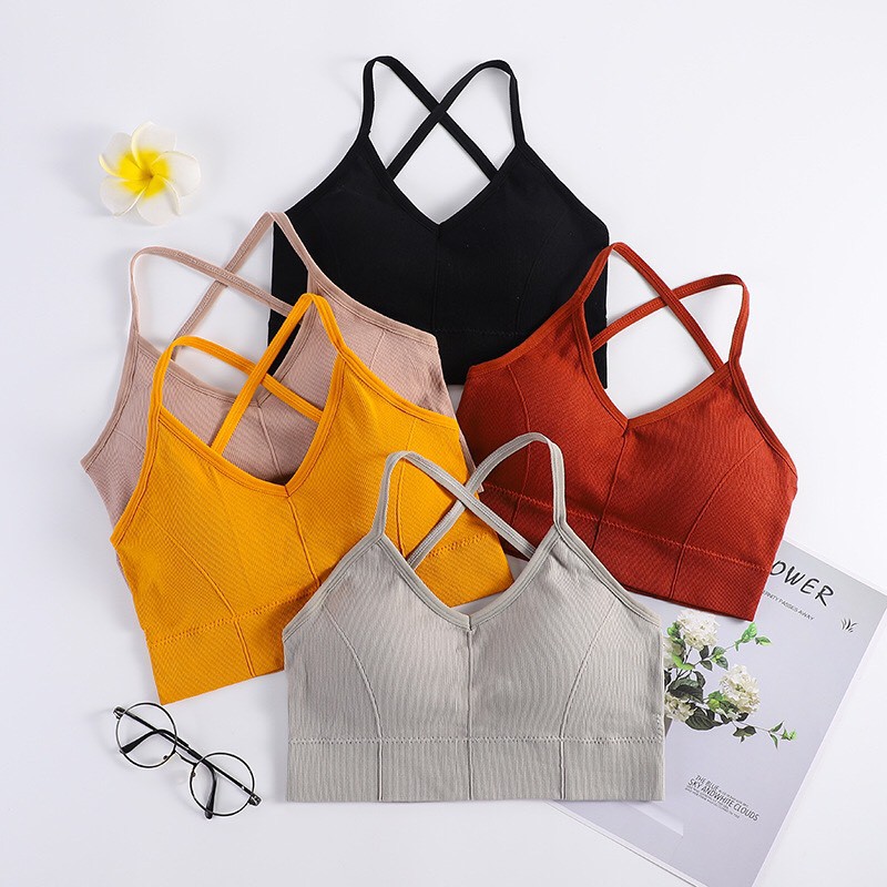 Áo Lót nữ Chéo Lưng Quyến Rũ, Áo Bra Cotton Mút Đệm Mỏng Thoải Mái Hieu Store24h - 8062