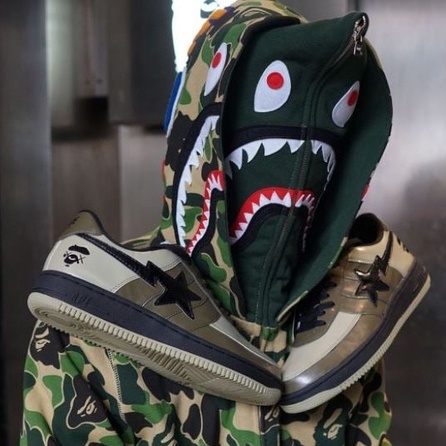 [Best Quality] Áo Khoác Bape, Hoodie Jacket Bape Shark Camo 2 mũ fullzip SS2021, Chất liệu Cotton, 3 màu Camo BapeVN