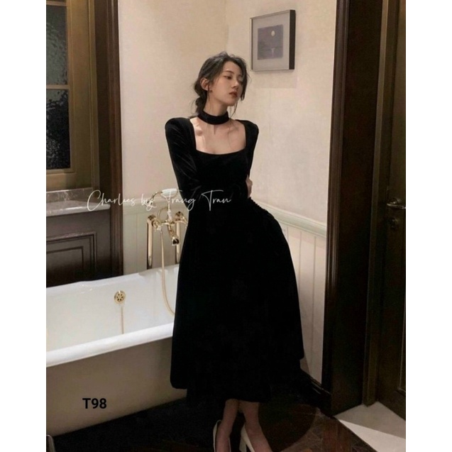 ĐẦM NỮ DÁNG DÀI DỰ TIỆC TAY DÀI CỔ CHOCKER | BigBuy360 - bigbuy360.vn