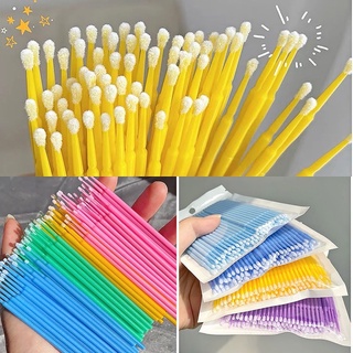 Tăm bông nhựa ủ tê phun xăm, nối mi gói 100 cây
